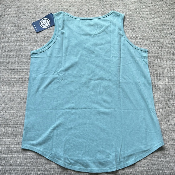 Life Is Good Blue and Pink Sleeveless Tank Top Hibiscus Heart NWT Large - Picture 5 of 5